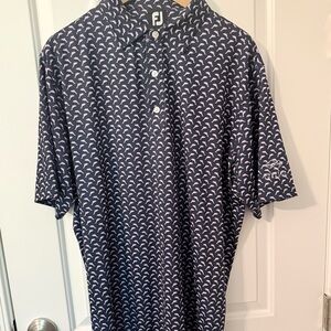 FootJoy Men's Navy Patterned Polo Shirt